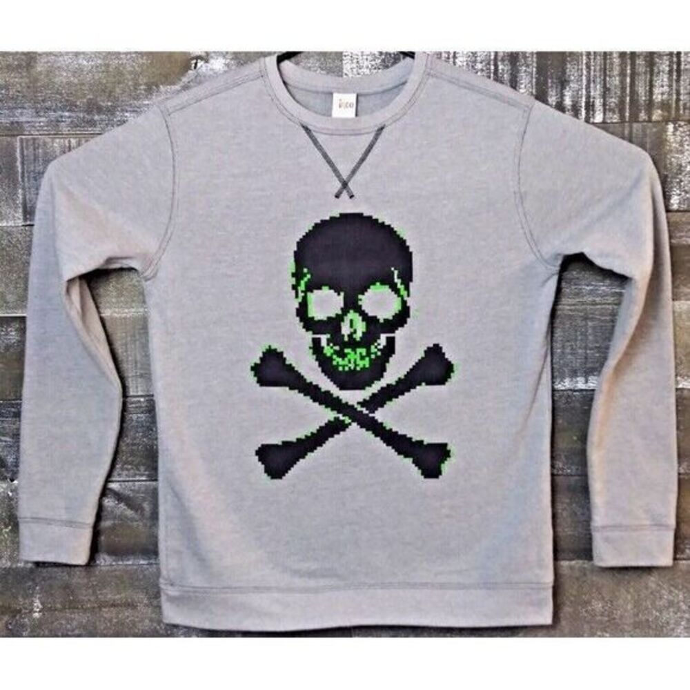 Skeleton Skull & Crossbone Jolly Roger Halloween Circo Sweatshirt Youth XS 4-5